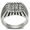 thumbnail image 1 of Alamode TK363-13 Men High Polished Stainless Steel Ring with Top Grade Crystal in Clear - Size 13, 1 of 1