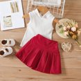 thumbnail image 2 of KVPLBQFD Toddler Girls 2 Piece Sets Kids Sleeveless Golf Shirt Tennis Skirt Athletic Set Trendy Cute Summer Short Skirts Outfits for Baby Girl Clothes, 2 of 4