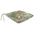 thumbnail image 5 of Jordan Manufacturing 18" x 19" Wesley Hedge Cream Leaves Rectangular Knife Edge Outdoor Chair Pad Seat Cushion with Ties (2 Pack), 5 of 9