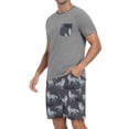 thumbnail image 2 of GIRUNS Men's Pajama Sets 2 piece Sets Crew Neck Shorts Sleeve and Shorts with Pocket Pjs Sleepwear Set Wolf S, 2 of 8