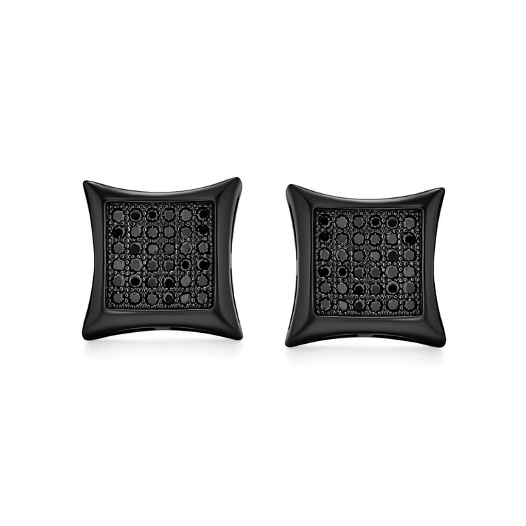 Mens black shop diamond earrings square