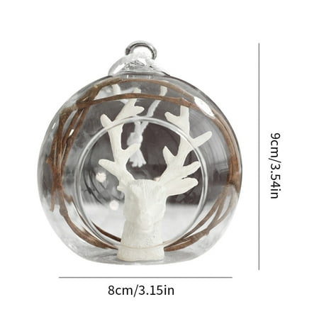 

Promotion Clearance Christmas Decoration Glass Balls Transparent Hanging Pendants 8CM Elk Snowman Pattern Ball For Xmas Christmas Tree Decorations