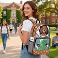 thumbnail image 2 of Xoenoiee Dachshund Paw Print Clear Backpack for Kids Teens Heavy Duty Transparent Bookbag for School College Work, 17 Inch See Through PVC Backpack Schoolbag with Adjustable Straps for Girls, 2 of 7