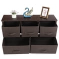 thumbnail image 5 of HomGarden Modern 2-Tier Storage Dresser W/5-Drawers, Wide Chest Fabric Organizer Furniture Brown, 5 of 10