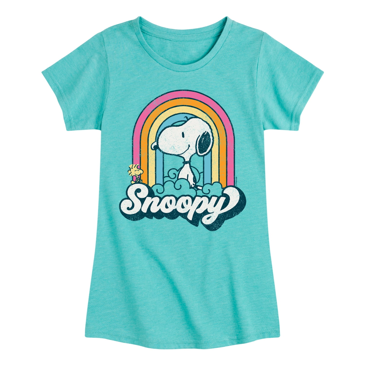 Peanuts - Snoopy Rainbow Clouds - Toddler And Youth Girls Short Sleeve Graphic T-Shirt - Walmart.com
