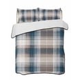 thumbnail image 2 of Blue Brown Plaid Twin Size Down Alternative Comforter, Lightweight Comforter Quilt Bedding Set with Pillow Shams Modern Abstract Striped Gingham Checked All Seasons Bed Comforter Duvet Insert 68"x86", 2 of 7