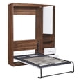 thumbnail image 4 of Twin Size Murphy Bed Wall Bed with Cabinet 2 Open Storage Shelf and 2 Drawer, Wood Cabinet Bed with Cupboard for Multipurpose Guest Room or Home Office, White, 4 of 9