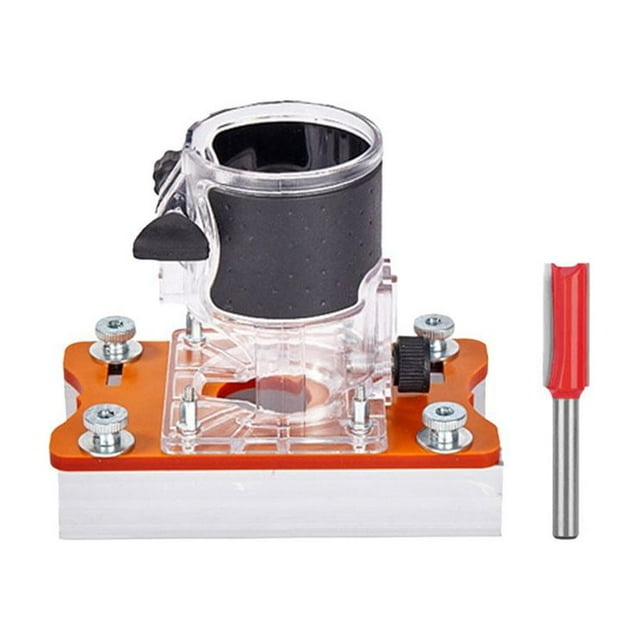 2-in-1 Woodworking Trimmer Slotting Auxiliary Positioning Bracket, Wood Trimmer Router Base, Adjustable Router Base Installation Tool for Invisible Screw Fasteners & Grooving in Cabinet Furniture