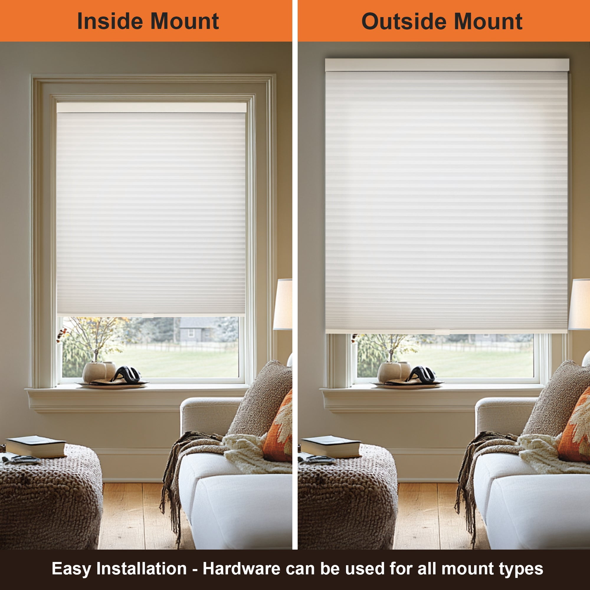 Chicology Cordless Cellular Shade, Morning Mist (Light Filtering), 35"W X 64"H
