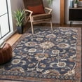 thumbnail image 4 of HomeRoots 6' X 9' Navy Blue Floral Power Loom Area Rug With Fringe, 4 of 10