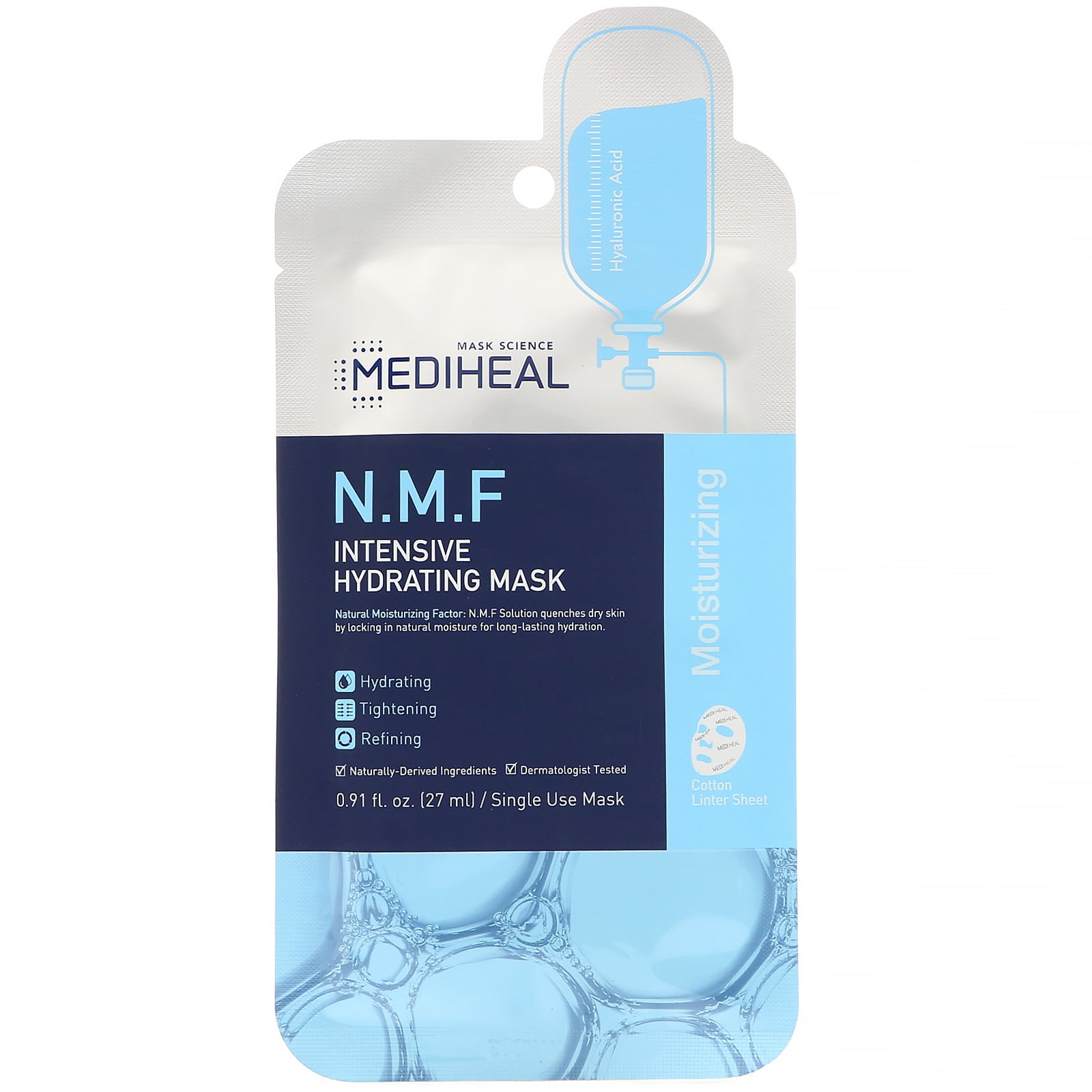 web høj gennemførlig Mediheal K-Beauty Skincare, N.M.F Intensive Hydrating Beauty Mask, 5  Sheets, 0.91 fl oz (27 ml) Each - Walmart.com
