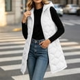 thumbnail image 2 of Cmfcve Long Winter Hooded Puffer Vest for Women Sleeveless Zip up Quilted Vest Jacket Lightweight Warmth Layering Outwear Coats, 2 of 8