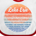 thumbnail image 4 of Inktastic Lake Erie Distressed Retro Sunset Boys or Girls Baby Bib, 4 of 4