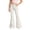 Beige, variant on Girls School Uniform Pants Slim High Waist Pocket Elastic Waistband Striped Print Flared Trousers Back To School Girls Pants Size 5-6 Years