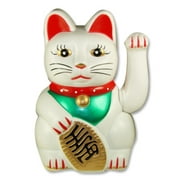 6" White Lucky Cat Statue at FengShui-import