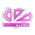 thumbnail image 3 of Eliaeconx Metal Ruler Set, 6 Inch Aluminum Alloy Ruler, Multifunctional Drawing Ruler with Protractor and Triangles, 4 Piece Geometry Set, for Office, Home Supplies, Purple, 3 of 6