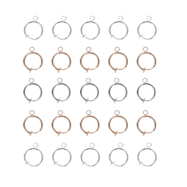 60 piezas de accesorios para hacer aretes, tornillos de elevación sin orificio, clip para oreja, para tienda, dorado, plateado brillante.