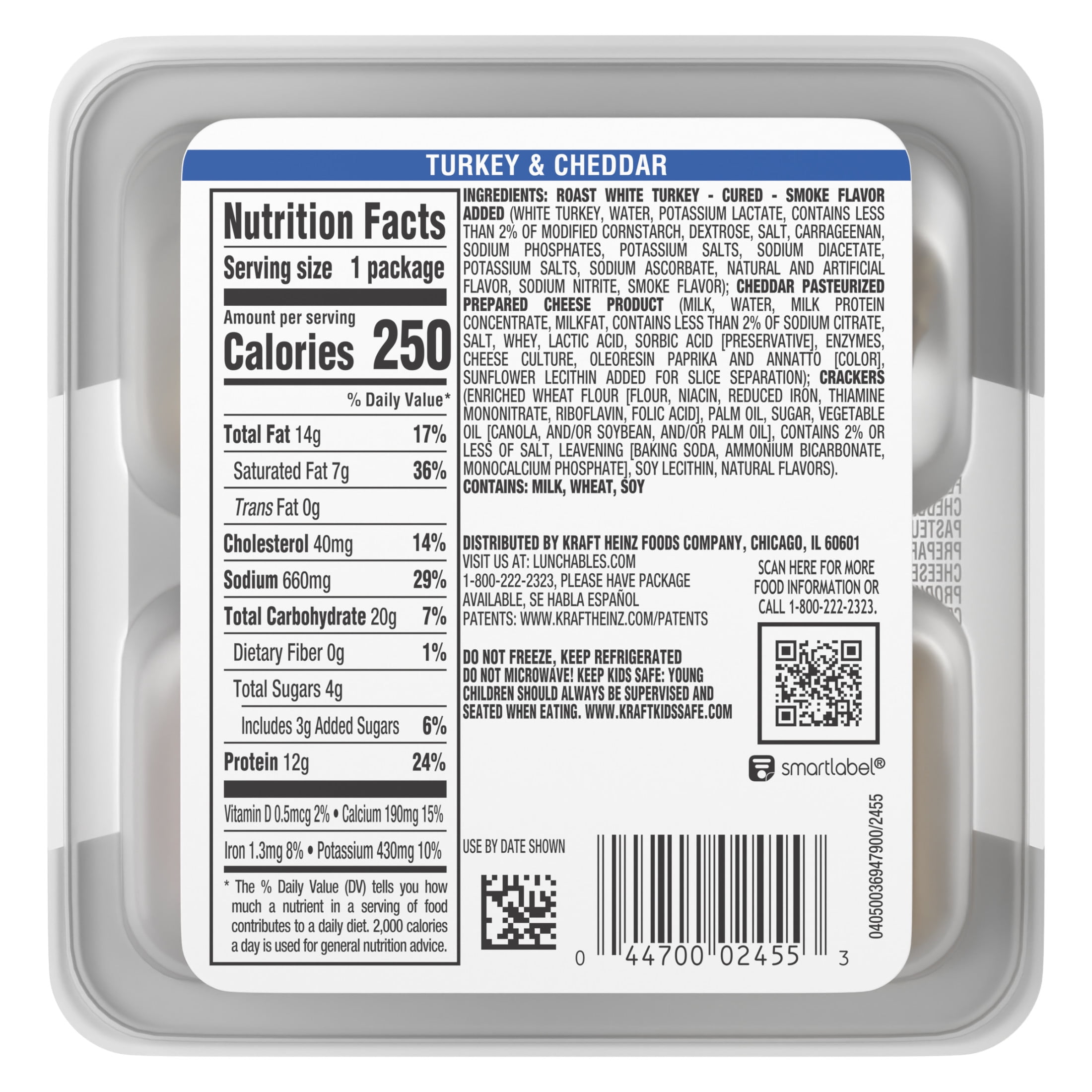 Lunchables Turkey & Cheddar Protein Pack, 3.2 oz Pack