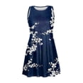 thumbnail image 3 of SMihono Robe Maxi Bohème d'Été pour Femmes Grande Taille Décontractée Imprimée Col Rond Manches Courtes Ample Longueur Genou Robe de Plage, 3 of 4