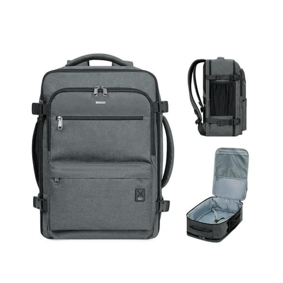 GASTROPOD Business Travel Backpack Fits 17 Inch Laptop for Personal Item Bag 18X14X8 Clamshell Opening Carry on Laptop Backpack for Men with Wet Pocket Travel Backpack Personal Item,Grey