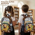 thumbnail image 3 of FKELYI 17 Inch Clear Backpack for Boys & Girls, Kids Backpack See Through Schoolbag Sunflower Highland Cow Print Spacious Bookbag Travel Bags for Elementary Student, 3 of 7