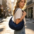 thumbnail image 6 of Women's Nylon Crescent Dumpling Bag - Large Capacity Crossbody & Shoulder Bag with Pleated Tassels, Water-Repellent, Stylish Design for Commute, Shopping & Daily Use Blue, 6 of 6