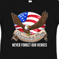 thumbnail image 4 of Inktastic Memorial Day- Never Forget Our Heroes- Bald Eagle Boys or Girls Toddler T-Shirt, 4 of 5