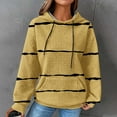 thumbnail image 2 of ShomPort Women's Fall Casual Hoodie Comfy Long Sleeve Striped Sweatshirt Hooded Pullover with Pockets, 2 of 6