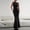 Black, variant on Elegant Dresses for Women Formal Maxi Gown Crewneck Sleeveless Textured Ribbed Knit Form-fitting Mermaid High Slit Flattering Dress for Prom Evening Wedding Guest
