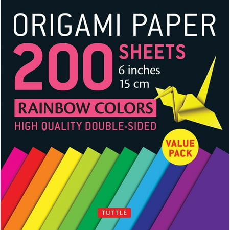 Origami Paper 200 Sheets : Rainbow Colors