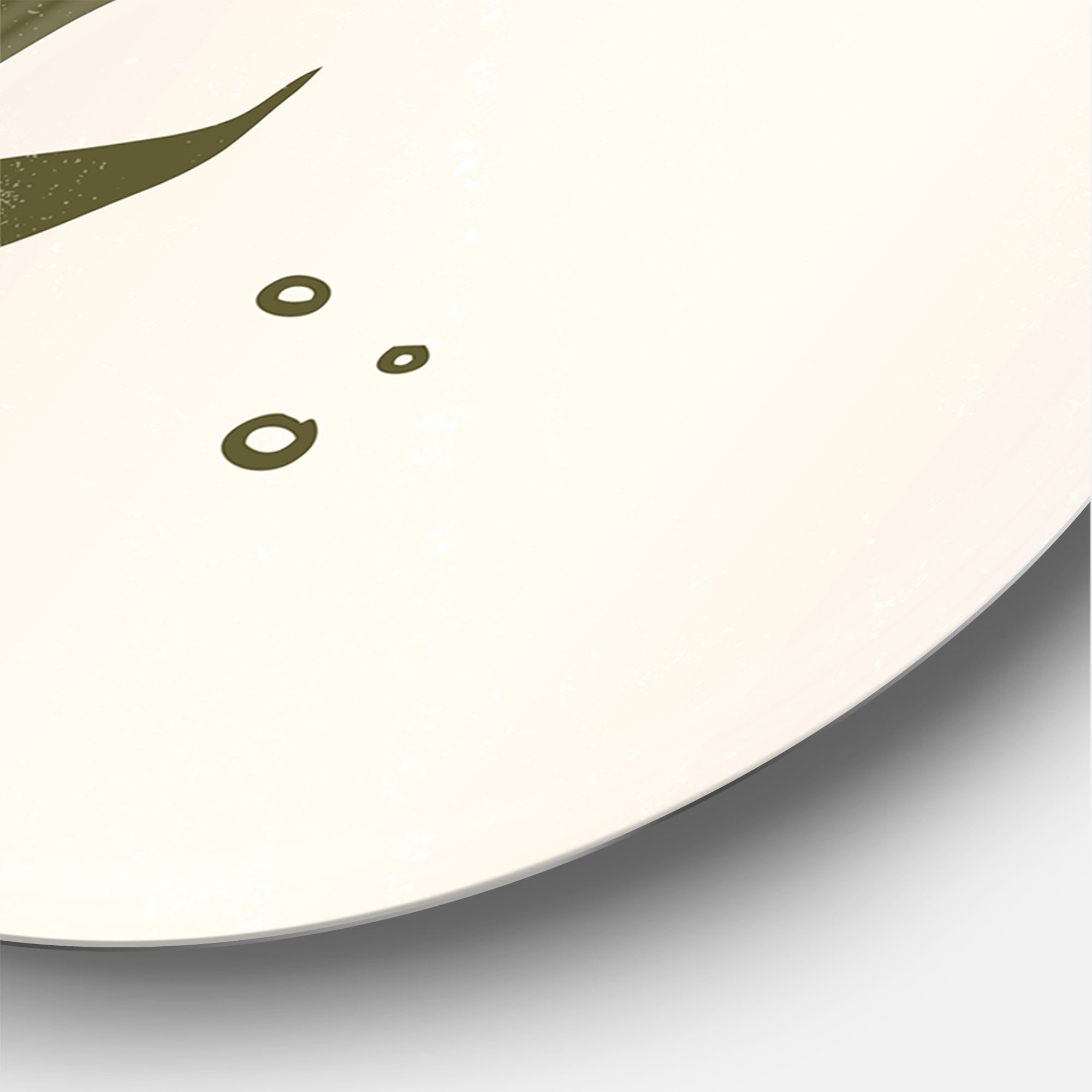Designart 'Abstract Moon and Yellow Sun With Tropical Leaf I' Modern Circle Metal Wall Art 29x29 - Disc of 29