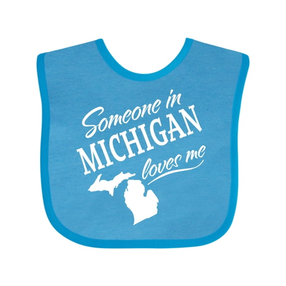 Inktastic Someone in Michigan Loves Me Boys or Girls Baby Bib