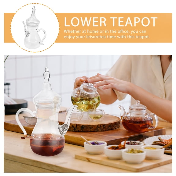 Glass Teapot with Infuser 1000ml Clear Water Kettle Coffee Tea Pot Decorative Serving Pot for Home and Restaurant Use