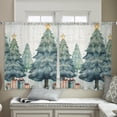 thumbnail image 4 of Christmas Tree Semi Sheer Curtains 54 Inch Length 2 Panels Set, Green Xmas Tree Christmas Gifts Sheer Kitchen Curtain Privacy Voile Window Curtain for Living Room Bedroom Rod Pocket Drapes, 4 of 7