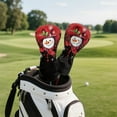thumbnail image 5 of Yuyamidu Christmas Golf Club Head Cover with Soft Lining Snowman Driver Fairway Wood Hybrid Headcover PU Leather Golf Club Cover Gift for Golfers, 5 of 8