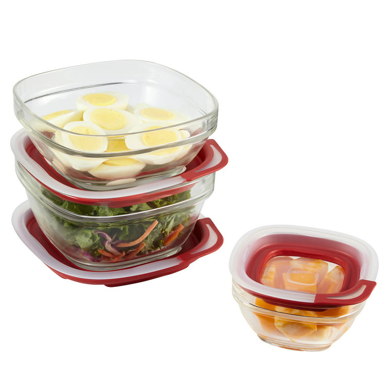Rubbermaid Easy Find Lids Glass Food Storage and Meal Prep Containers, Set  of 3 (6 Pieces Total) 