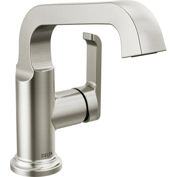 Delta 589Sh-Dst Tetra 1.2 GPM Single Hole Bathroom Faucet And Push Pop-Up Drain Assembly -