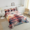 thumbnail image 4 of Japanese Bedding Comforter Sets 3D Red Pavilion Bedding Set King Blossom Cherry Blossom Butterfly Comforter Set Japanese Sakura Floral Bed Set Adults Aesthetics Room Decor, 4 of 7