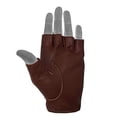 thumbnail image 4 of Mens Driving Gloves Basic Soft Goat Leather Fingerless Breathable Biker Motorcycle Riding Cycling Shooting Button Glove Half Finger, Brown (Large), 4 of 7