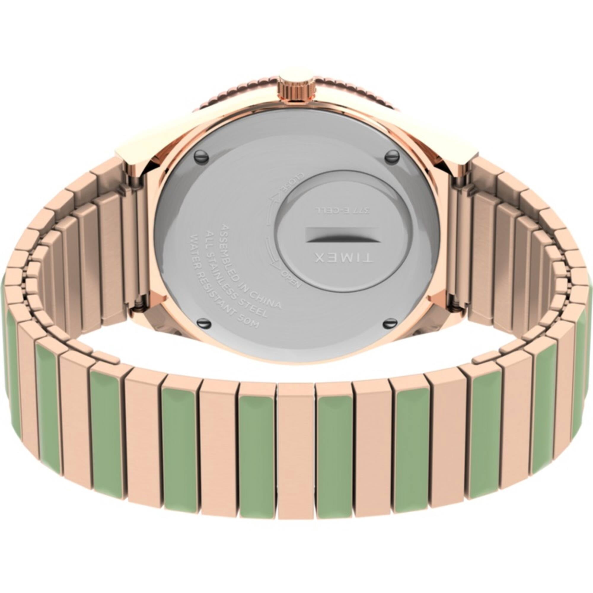 Timex TW2V38700 Women's Q Malibu Quartz Green Dial Bracelet Watch