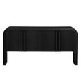 thumbnail image 4 of Harper & Bright Designs Modern 4 Door Striped Buffet Cabinet Sideboard with Curved Corners, Wood Accent Cabinet with Adjustable Shelves for Entryway and Living Room, Black, 4 of 14