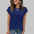 thumbnail image 2 of Hrsba Tops for Women Trendy,Solid Color V Neck 5 Sleeve Relaxed Summer Ladies Casual Daily Lightweight Comfy T Shirt Tops, 2 of 5