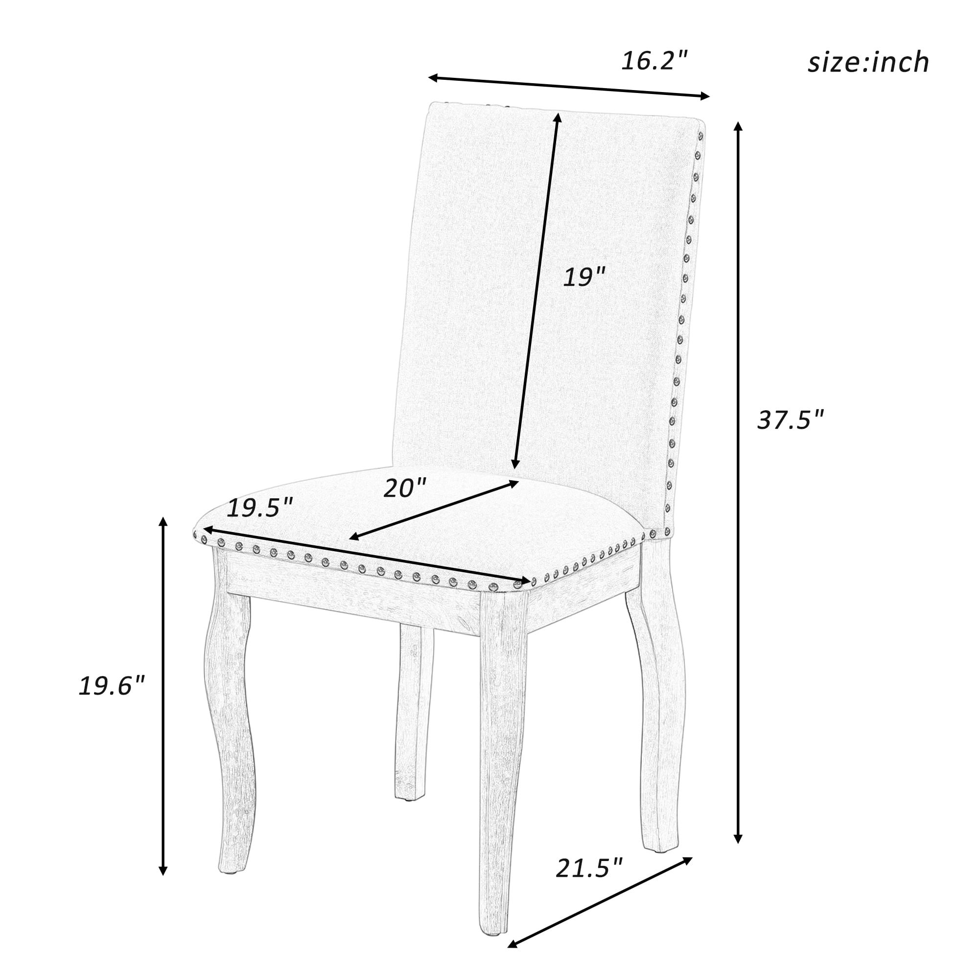 Dining room chair measurements sale