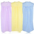 thumbnail image 4 of JEFFRICO 3 Pack House Dresses for Women with Pockets - Lightweight Breathable Sleeveless Muumuu & Nightgowns - Snap Front Housecoat and Dusters for Women, 4 of 4