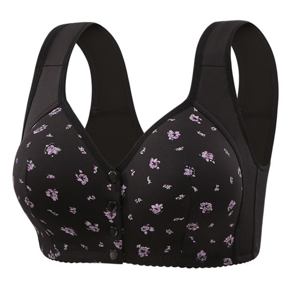 IFNND Womens Plus Size Bra Woman's Solid Color Large Bra Wide Shoulder Strap Style Underwire Breathable Plus Size Bra Comfortable Wireless Padded Bras