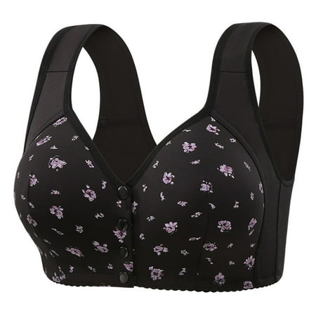 Black of Friday Deal Clearance Staron Daisy Bras for Older Women Soft Strap Comfort Bras No Underwire Comfortable Bras Wireless Seamless Bra Comfort Bras