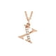 Bijoux Cool et Tendance Cadeau Diamant X Pendentif Initial en Or Rose 14 Carats Design Unique – image 1 sur 5