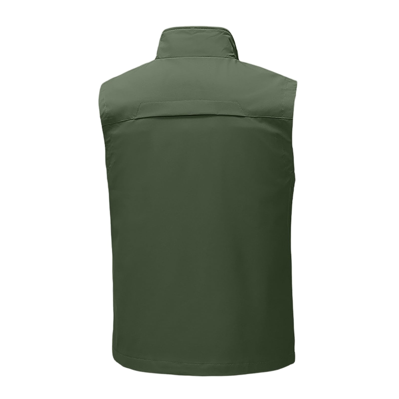 Men's Windproof Lightweight Golf Vest Softshell Sleeveless Jacket with Pockets for Running Hiking Sports Spring Fall,Army Green,L
