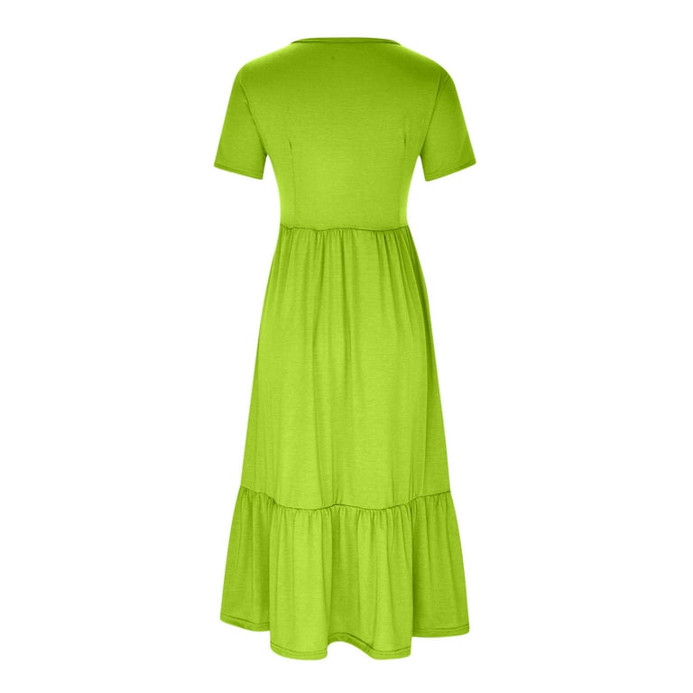 Lime Green Women Crewneck Spandex Dress Casual Dress for Women Short Sleeve Loose Fit Tiered Basic Maxi Long Fall Summer Dress 2025 Clothing Country Concert S - Walmart.com Lime Green Women Crewneck Spandex Dress Casual Dress for Women Short Sleeve Loose Fit Tiered Basic Maxi Long Fall Summer Dress 2025 Clothing Country Concert S - Walmart.com