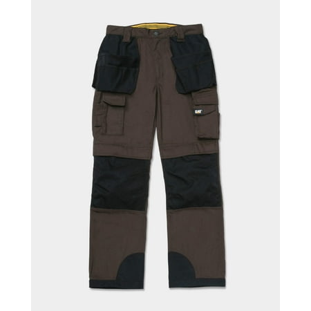 Caterpillar Men's Trademark Work Pants Built from Tough Canvas Fabric with Cargo Space, Classic Fit, Dark Earth/Black, 46W x 32L